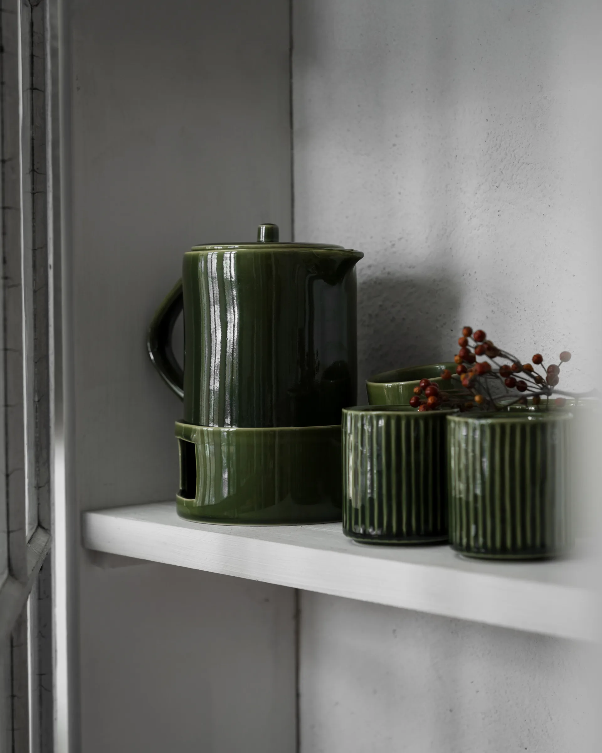 Ernst krus uden hank rillet 19 cl, Grøn ERNST