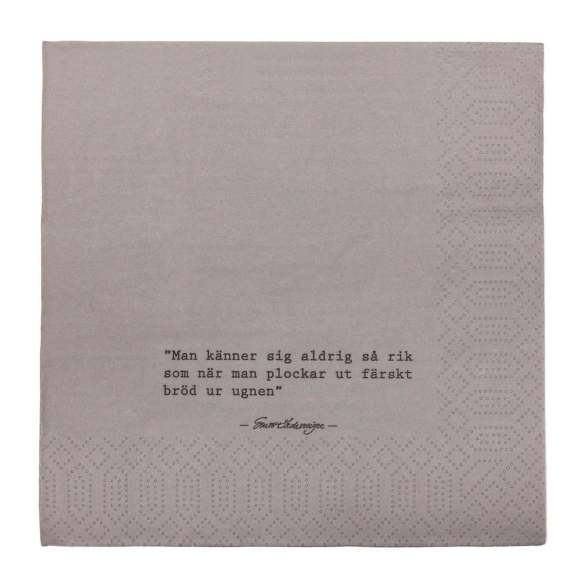 Ernst serviet med citat "Bröd" 20-pak, Grå ERNST