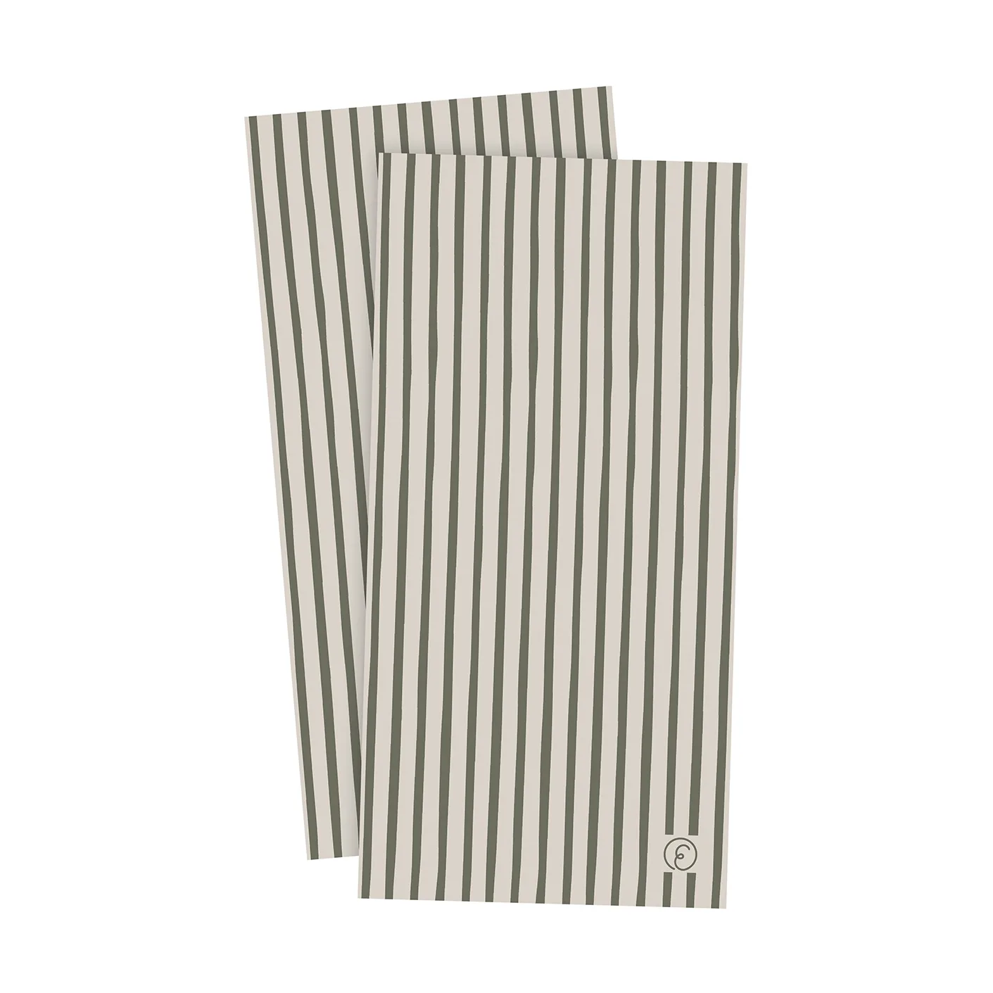 Ernst serviet stribet 10x20 cm 20-pak, Grøn-lysegrå ERNST