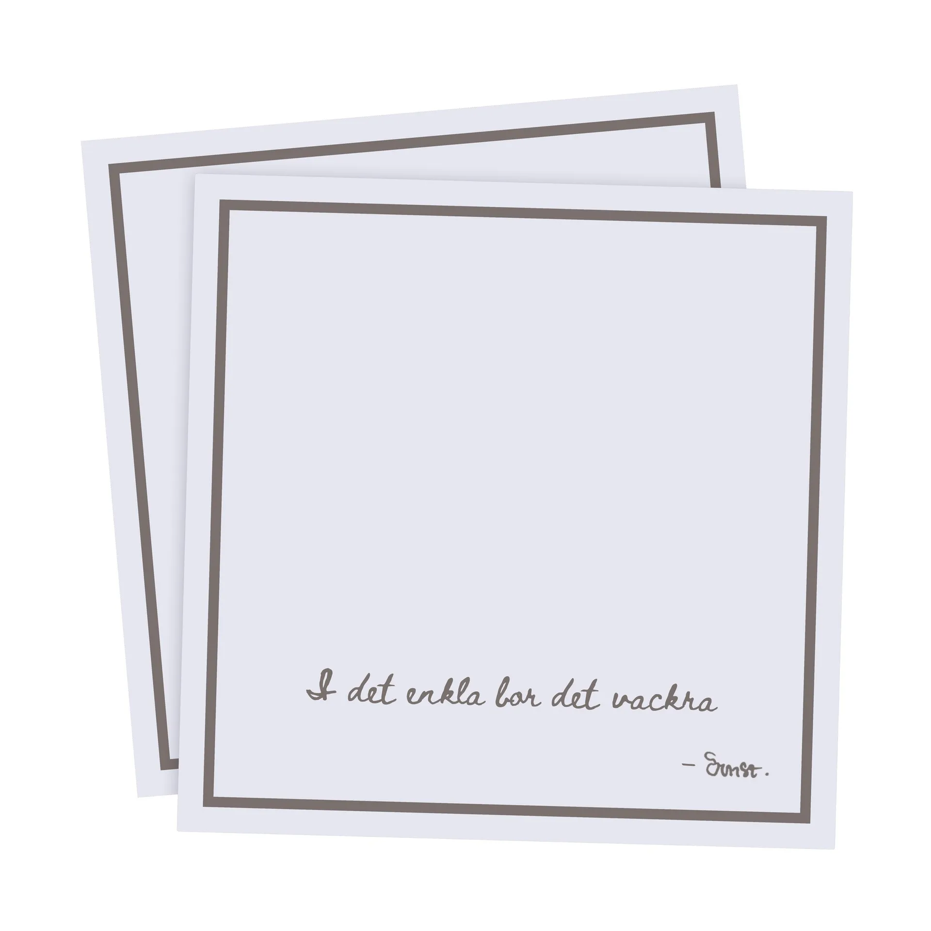 Ernst servietter med citat "I det enkla" 20-pak, Lysegrå ERNST