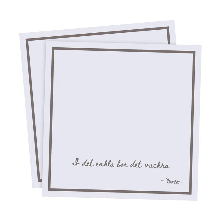 Ernst servietter med citat "I det enkla" 20-pak - Lysegrå - ERNST