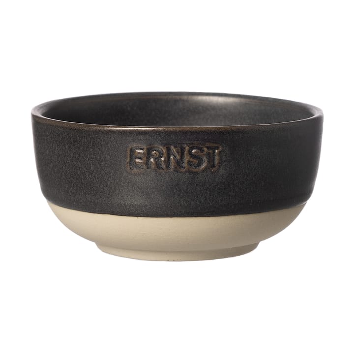 Ernst skål - Mat sort-natur bund, Ø8 cm - ERNST