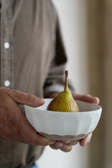 Ernst skål stentøj - Hvid-natur, Ø16 cm - ERNST