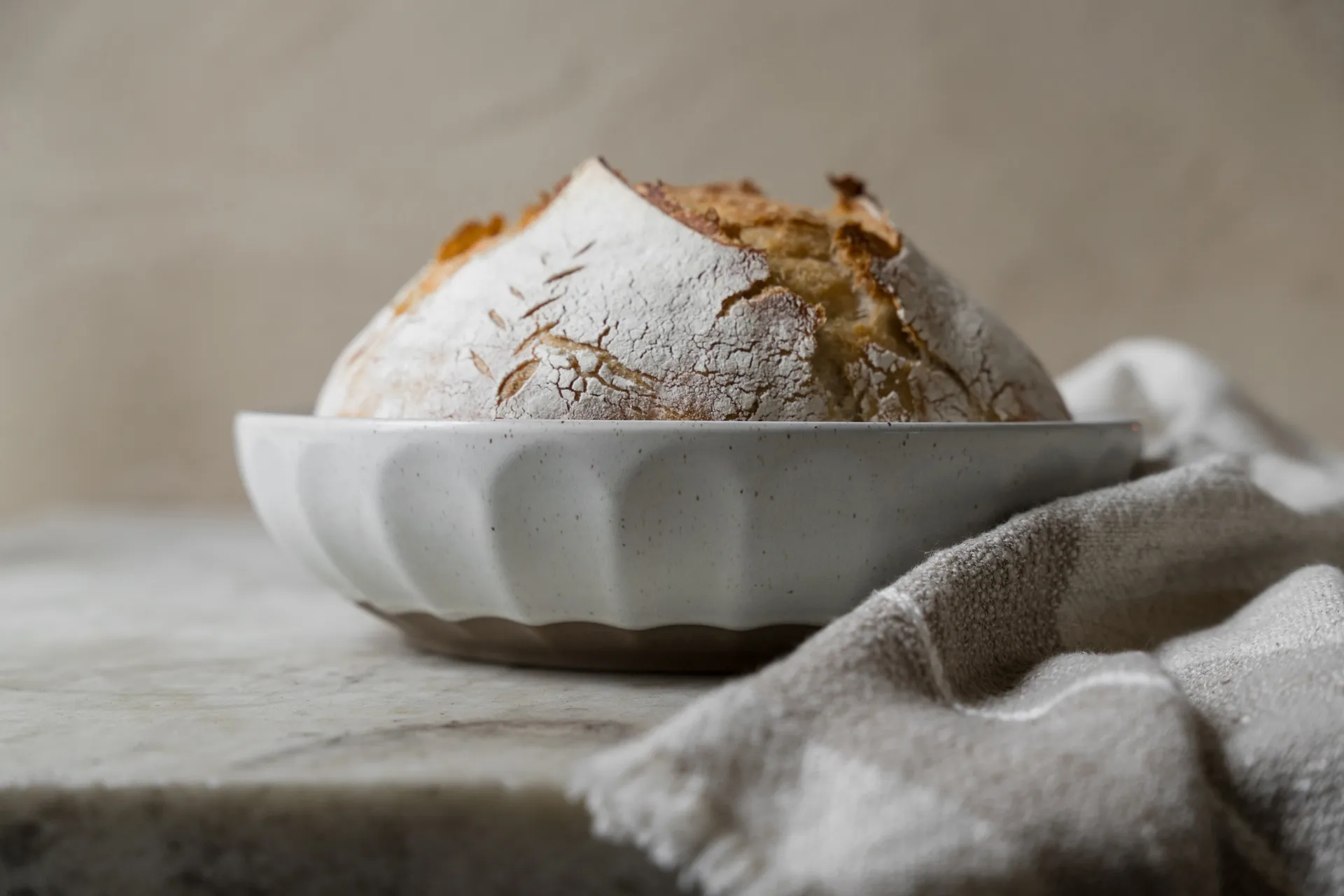 Ernst skål stentøj, Hvid-natur, Ø24 cm ERNST