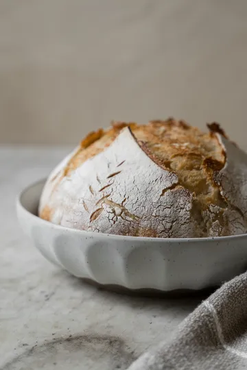 Ernst skål stentøj - Hvid-natur, Ø24 cm - ERNST