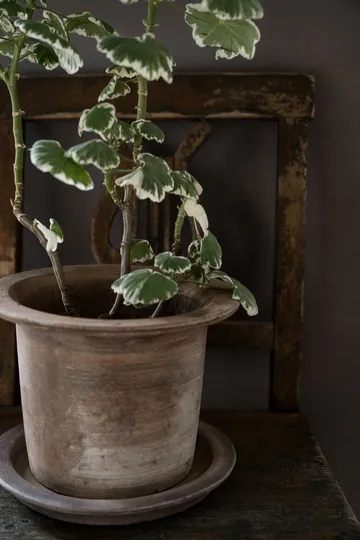 Ernst terracotta krukke med underskål - Ø24x17 cm - ERNST