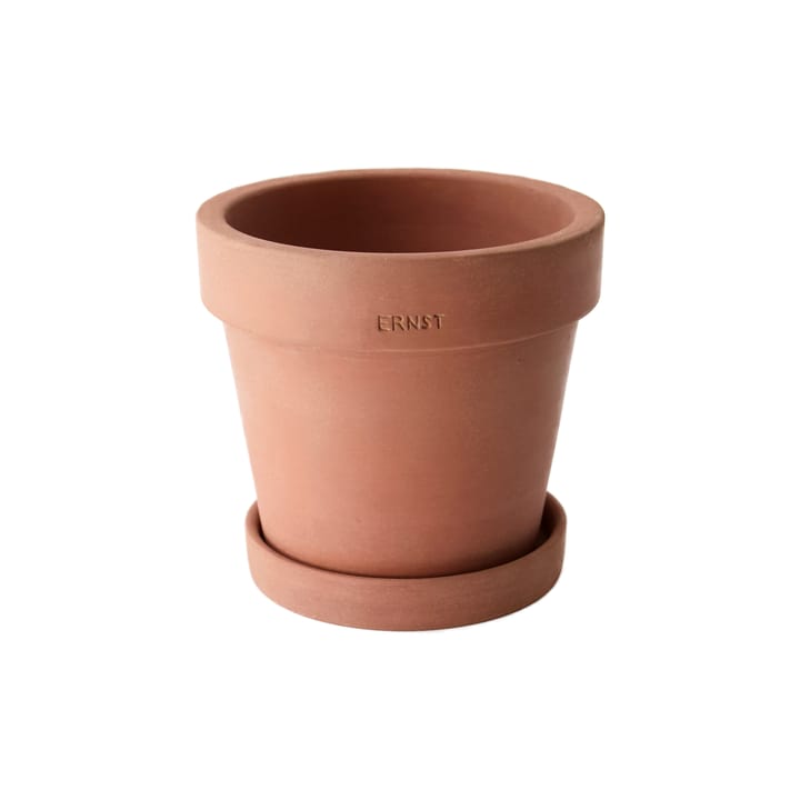 Ernst urtepotte med underskål rustik terrakotta - Ø17 cm - ERNST