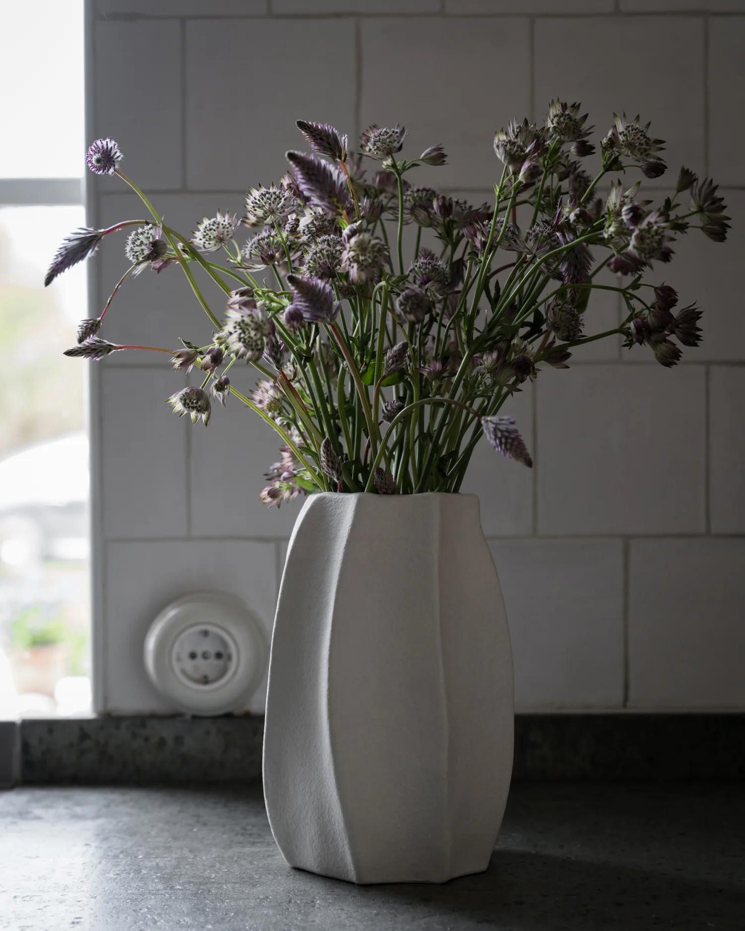 Ernst vase stentøj Ø15x23 cm, Naturhvid ERNST