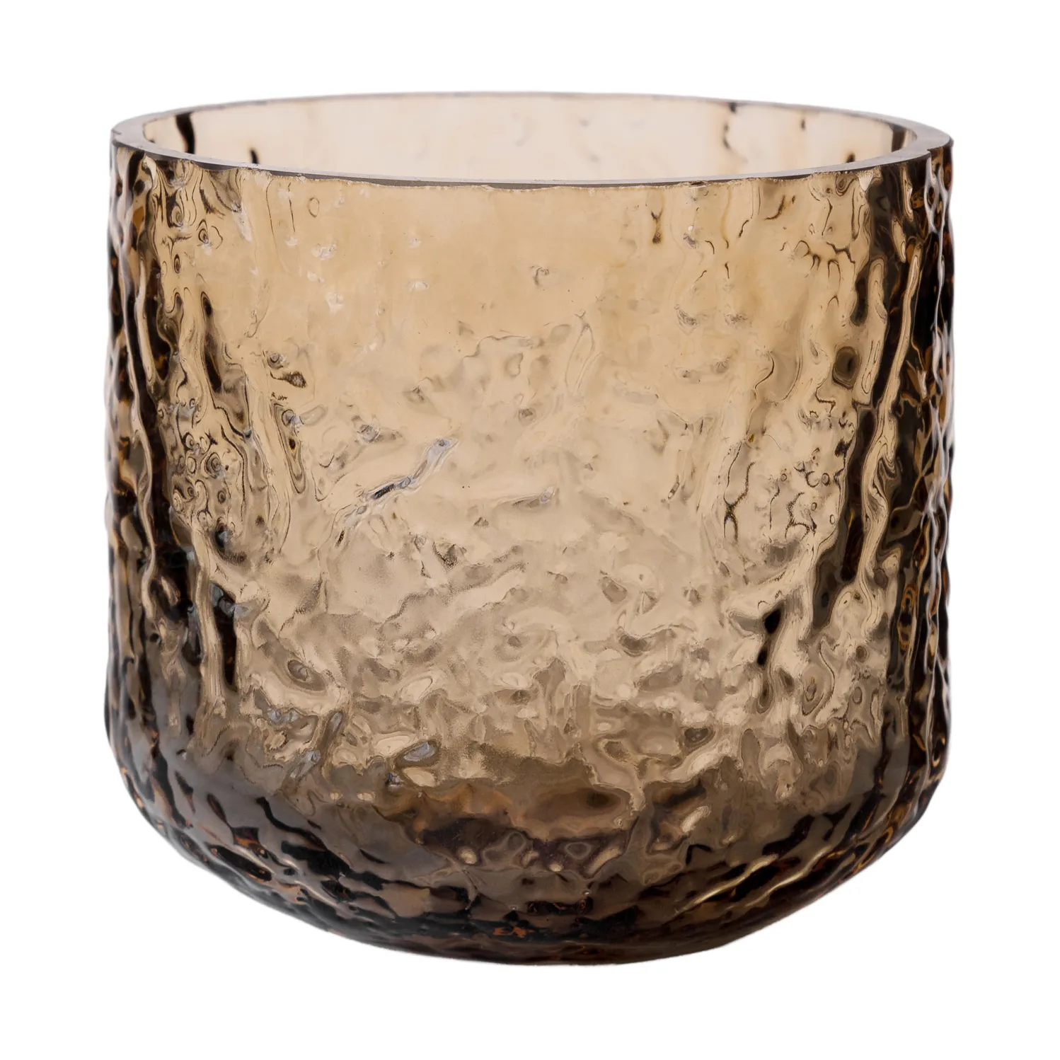 Ernst vase/lysholder mønstret, Rav, Ø9x10 cm ERNST