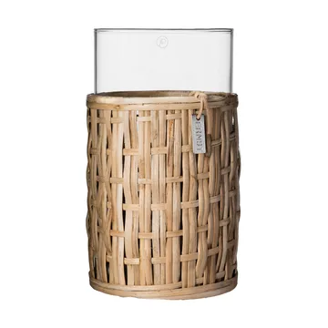Ernst vase/lyslygte i kurv - Natur, Ø10x18 cm - ERNST