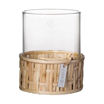Ernst vase/lyslygte i kurv - Natur, Ø7×8,5 cm - ERNST