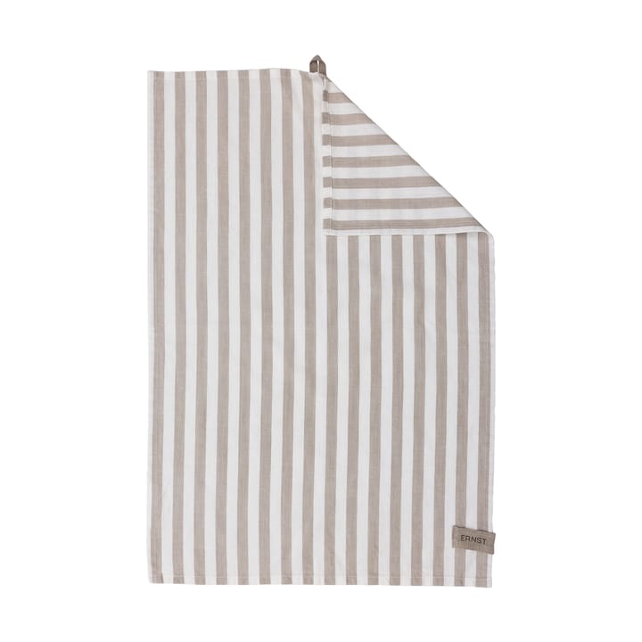 Ernst viskestykke bredstribet 47x70 cm - Beige-hvid stribe - ERNST