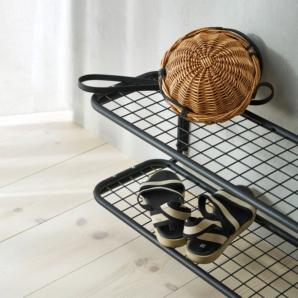 Classic 650 skohylde, sort/krom, 2 hylder, 70 cm Essem Design