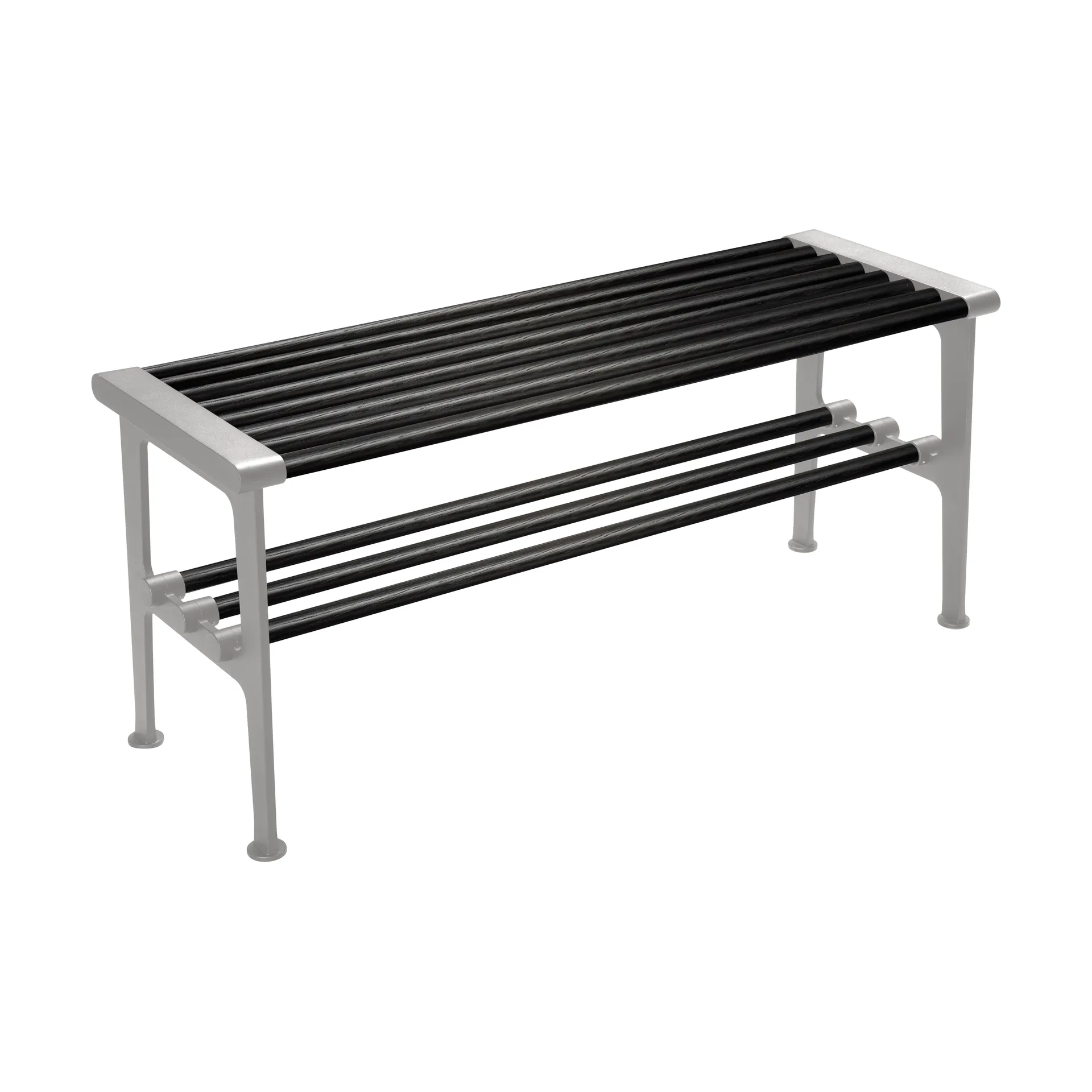 Nostalgi bænk 100 cm, Sortbejdset eg-aluminium Essem Design