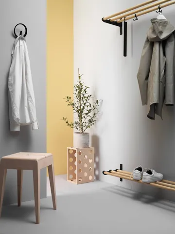 Nostalgi hatte-/skohylde - Ask-hvid, 100 cm - Essem Design
