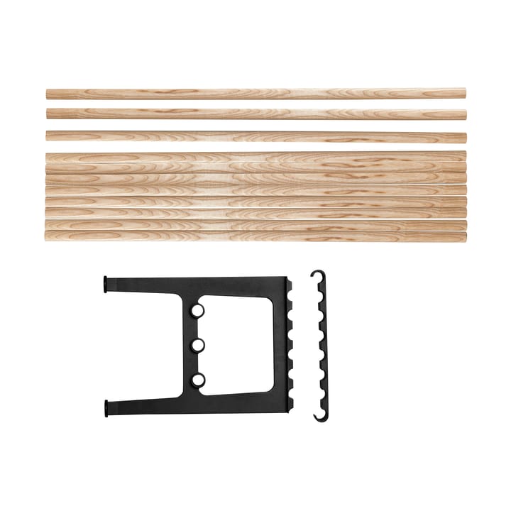 Nostalgi tilbygget bænk 100 cm - Ask-sort - Essem Design