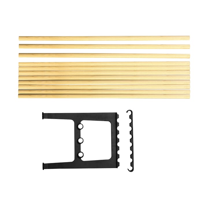 Nostalgi tilbygget bænk 100 cm - Birk-sort - Essem Design