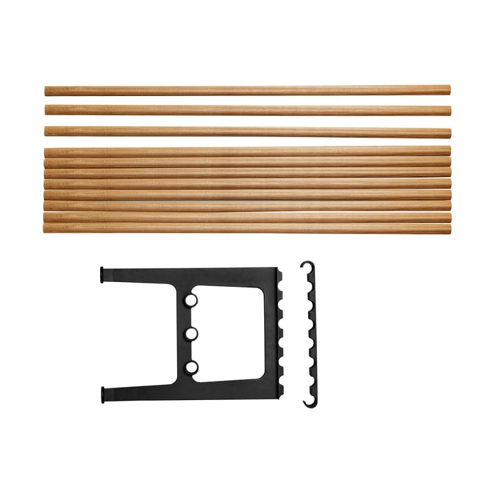 Nostalgi tilbygget bænk 100 cm - Eg-sort - Essem Design