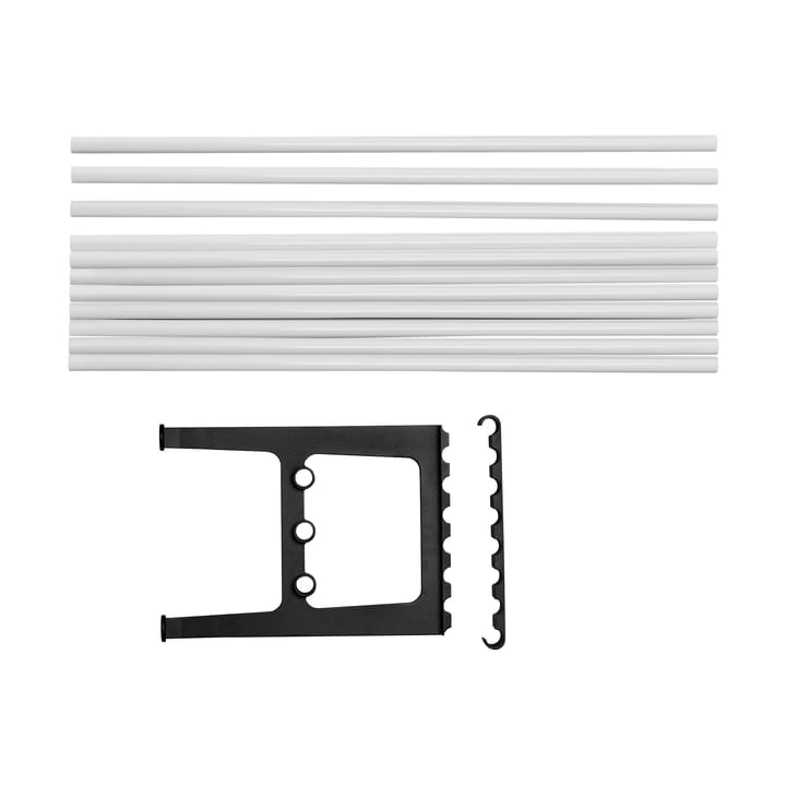 Nostalgi tilbygget bænk 100 cm - Hvid-sort - Essem Design