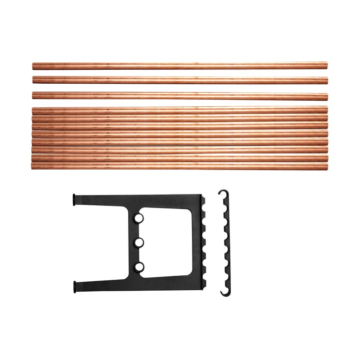 Nostalgi tilbygget bænk 100 cm - Kobber-sort - Essem Design