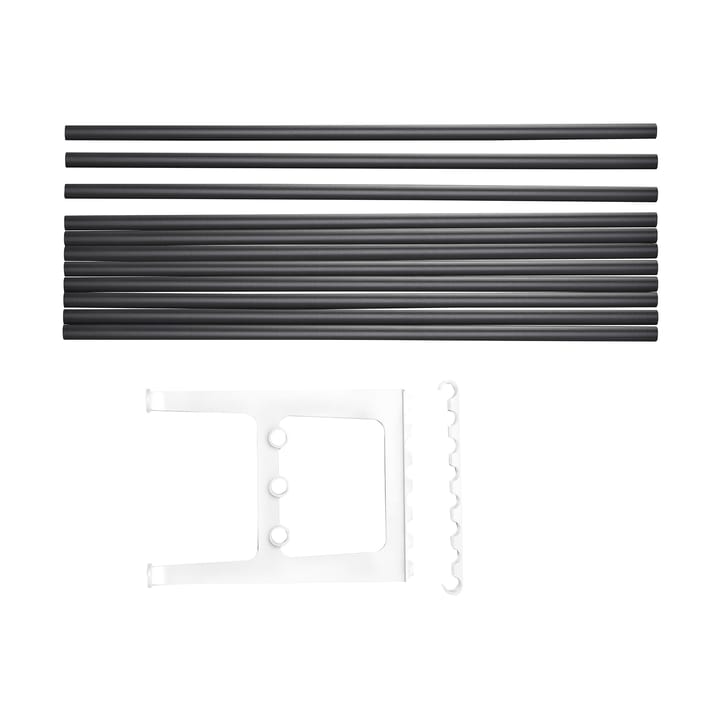 Nostalgi tilbygget bænk 100 cm - Sort-hvid - Essem Design
