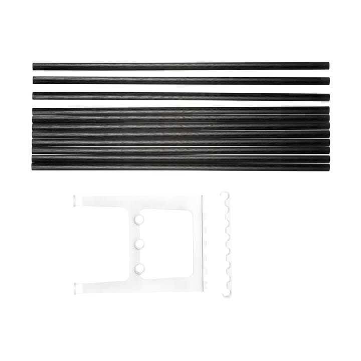 Nostalgi tilbygget bænk 100 cm - Sortbejdset eg-hvid - Essem Design
