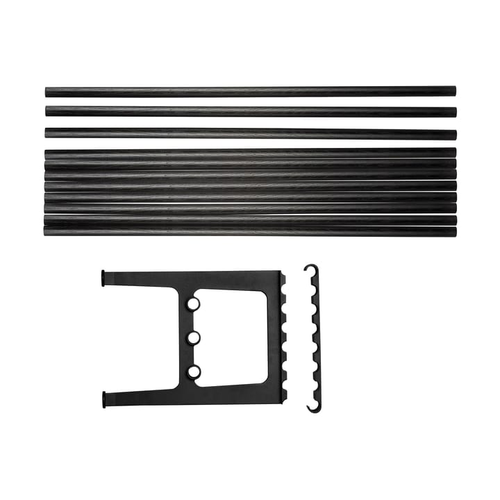 Nostalgi tilbygget bænk 100 cm - Sortbejdset eg-sort - Essem Design