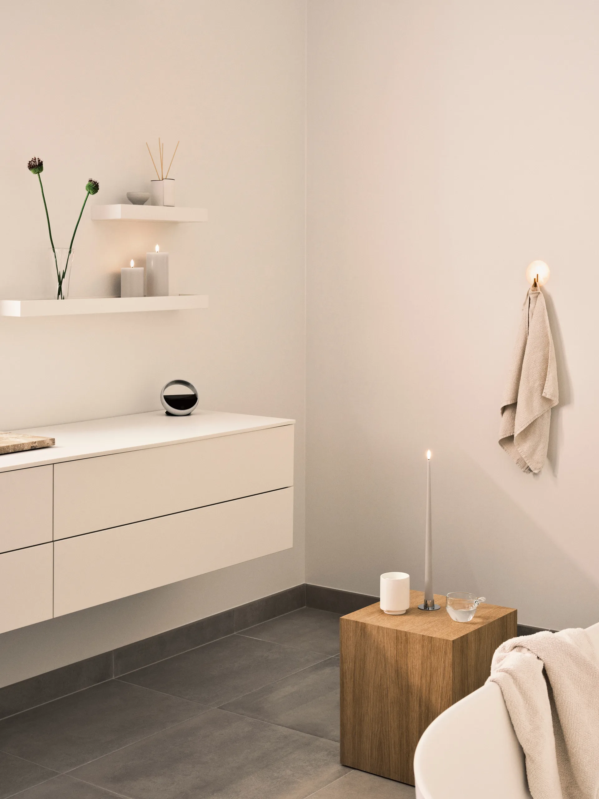 ester & erik bloklys LED, 22 Linen Grey, 10 cm ester & erik