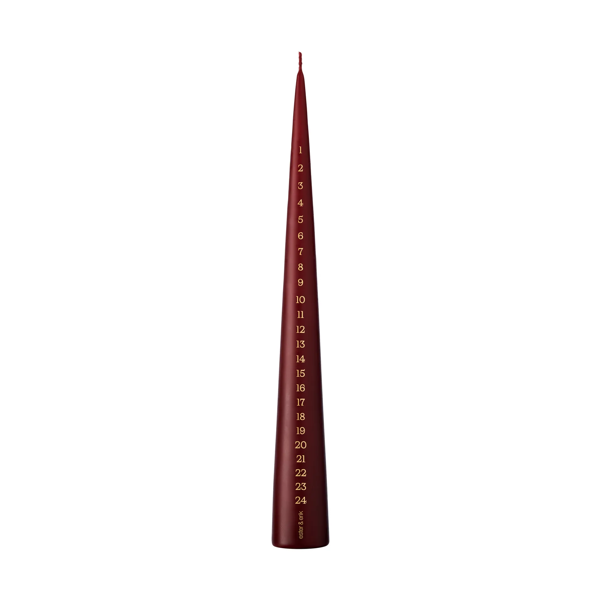 Ester & Erik kalenderlys 37 cm, 44/2 deep wine ester & erik