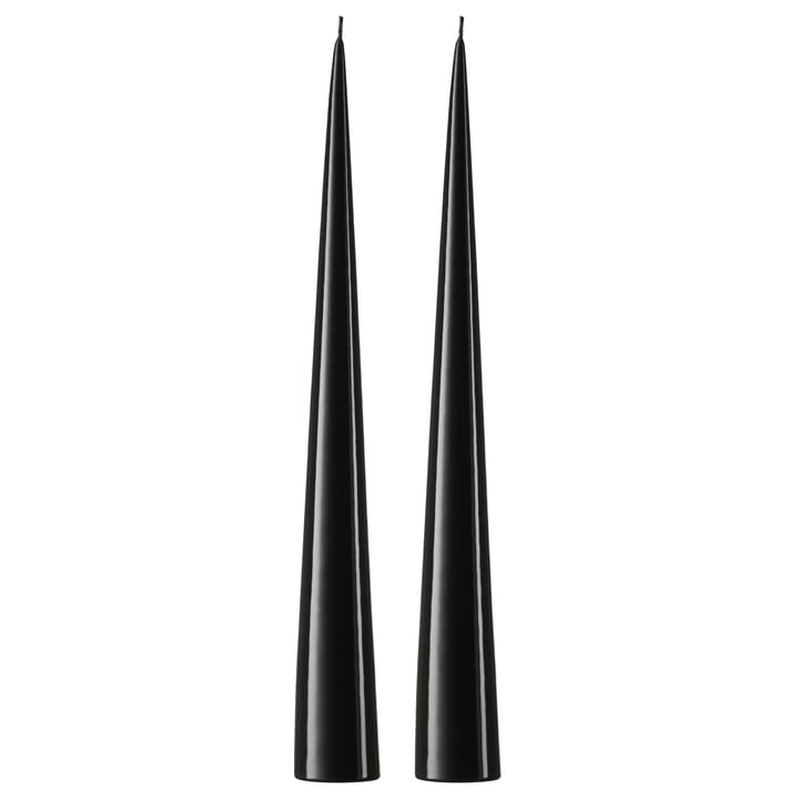 ester & erik kegleformet lys 37 cm 2-pak lakeret - Raw black 75-0 - Ester & erik