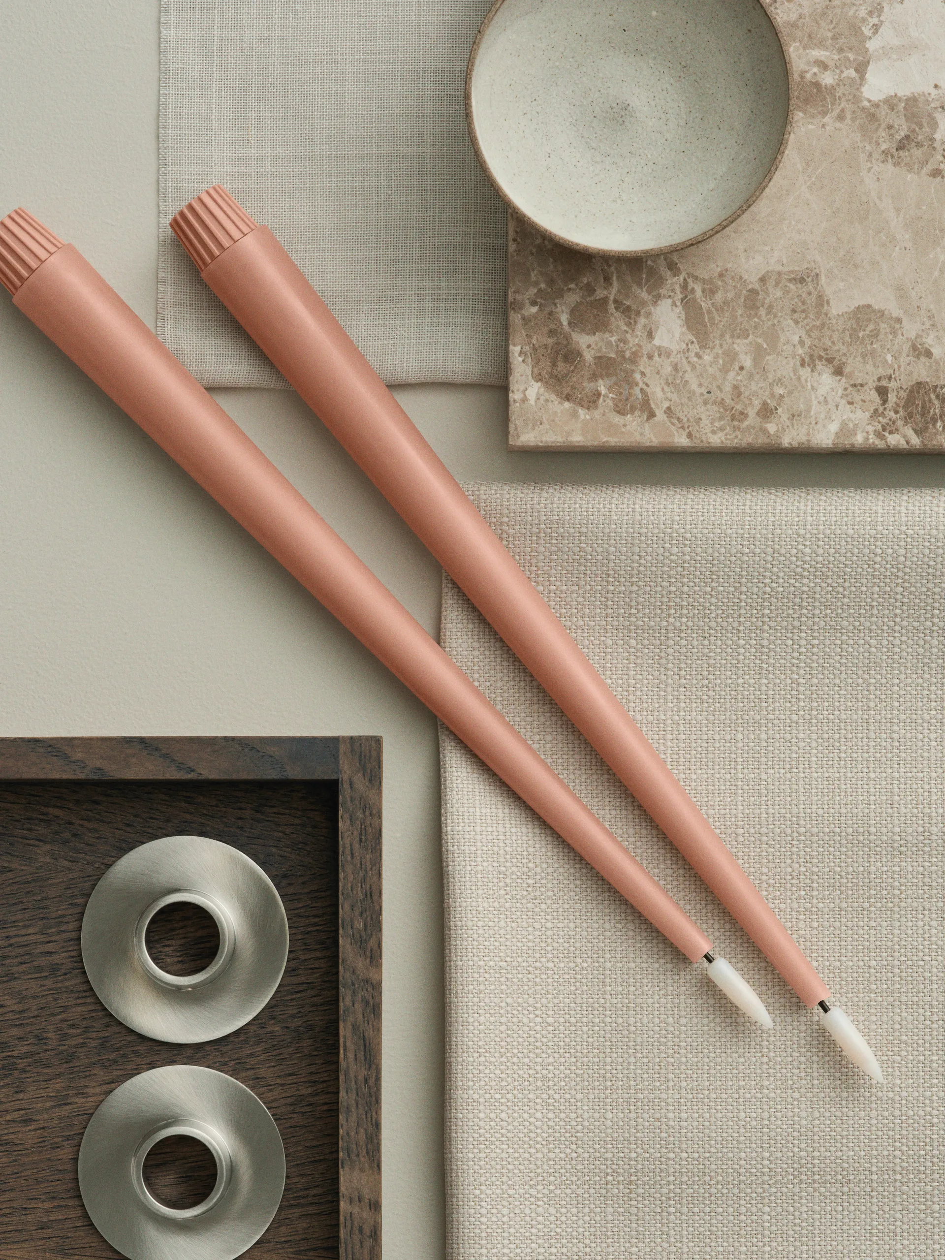 ester & erik kronelys LED 2-pak, 20 Rosy caramel , 30 cm ester & erik