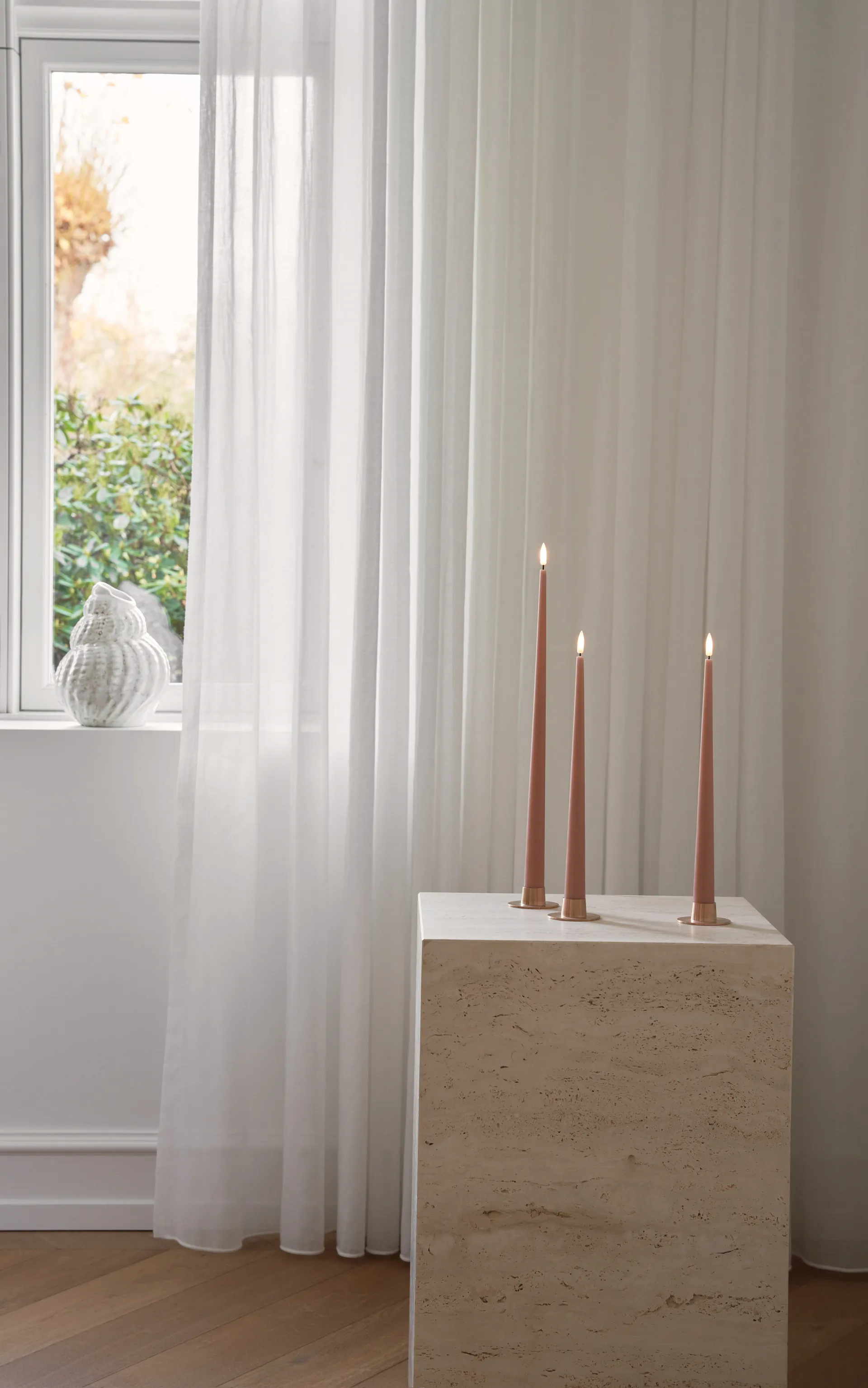 ester & erik kronelys LED 2-pak, 20 Rosy caramel, 40 cm ester & erik