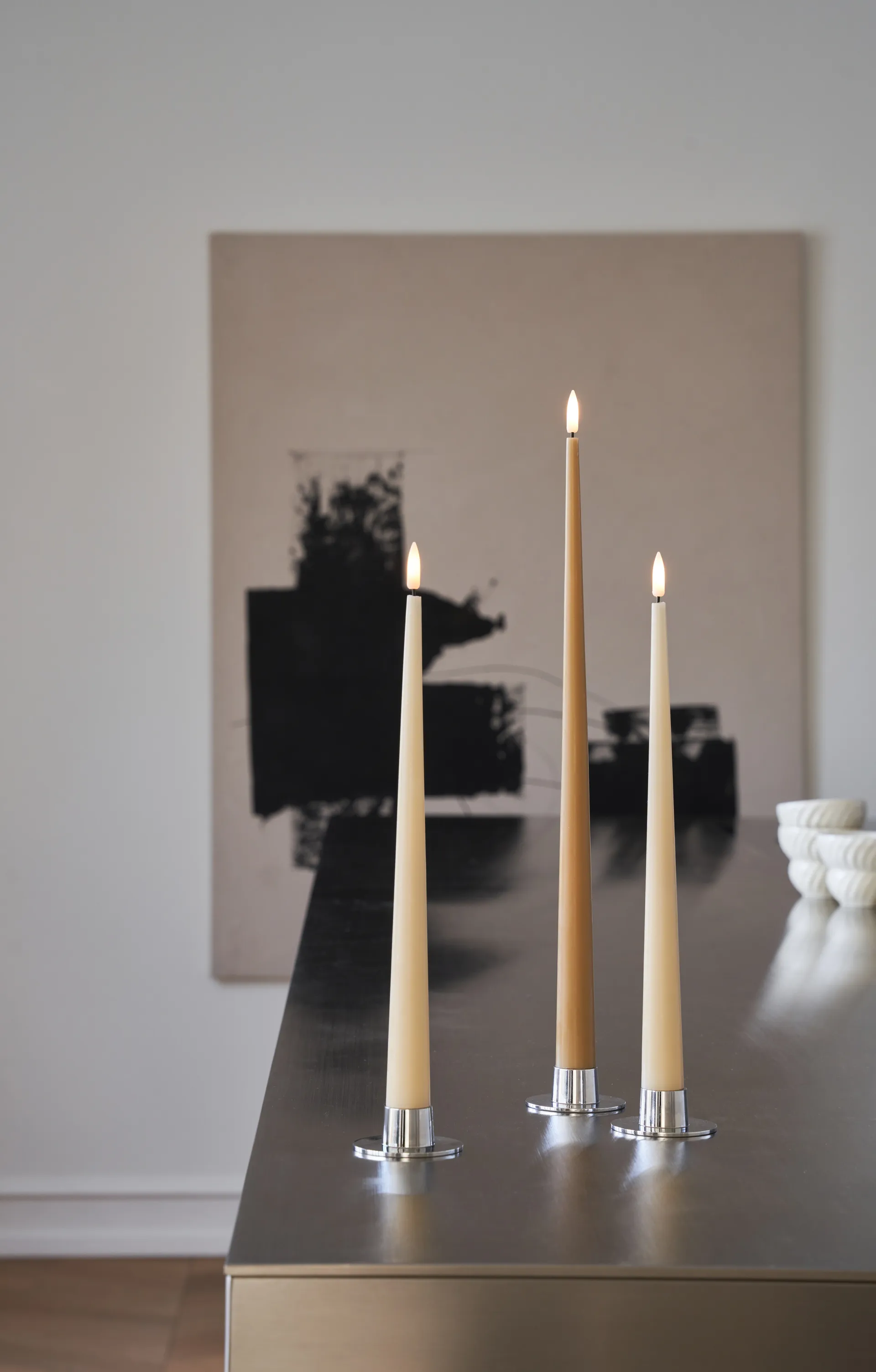 ester & erik kronelys LED 2-pak, 27 Almond butter, 40 cm ester & erik