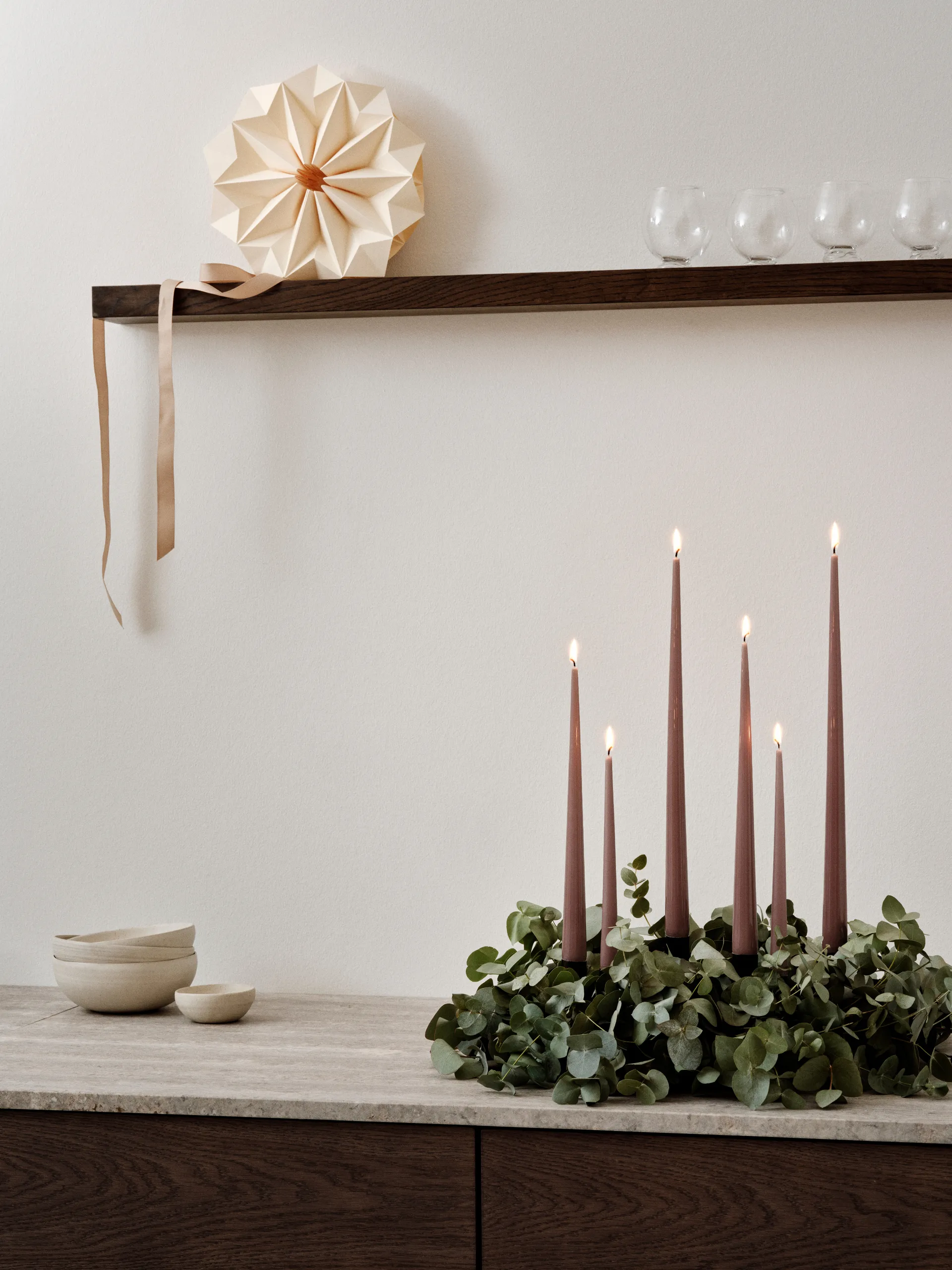 ester & erik lys Lakeret 4-pak, Winter rose 84, 32 cm ester & erik