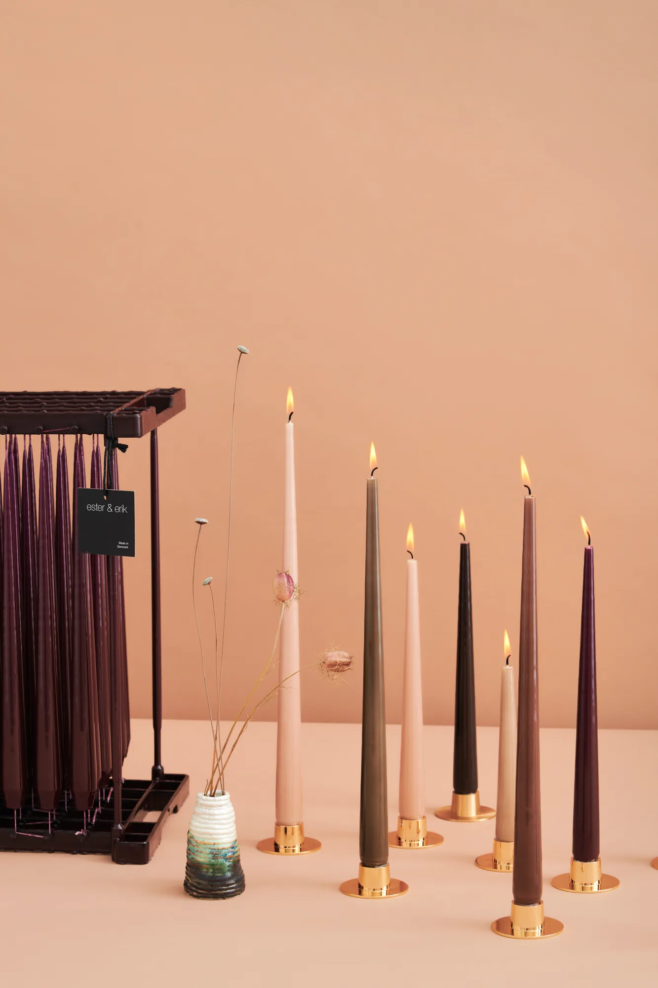 ester & erik lysestage blank 2-pakke, Guld ester & erik