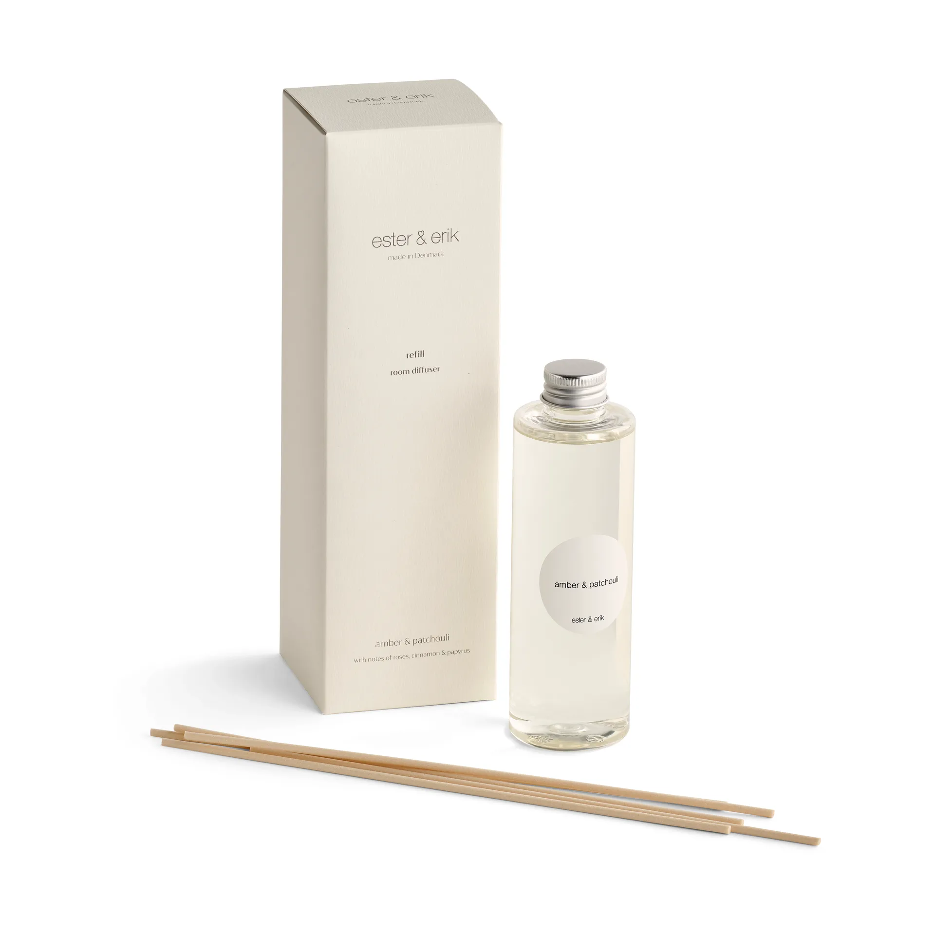 Refill ester & erik duftpinde, Amber & patchouli ester & erik