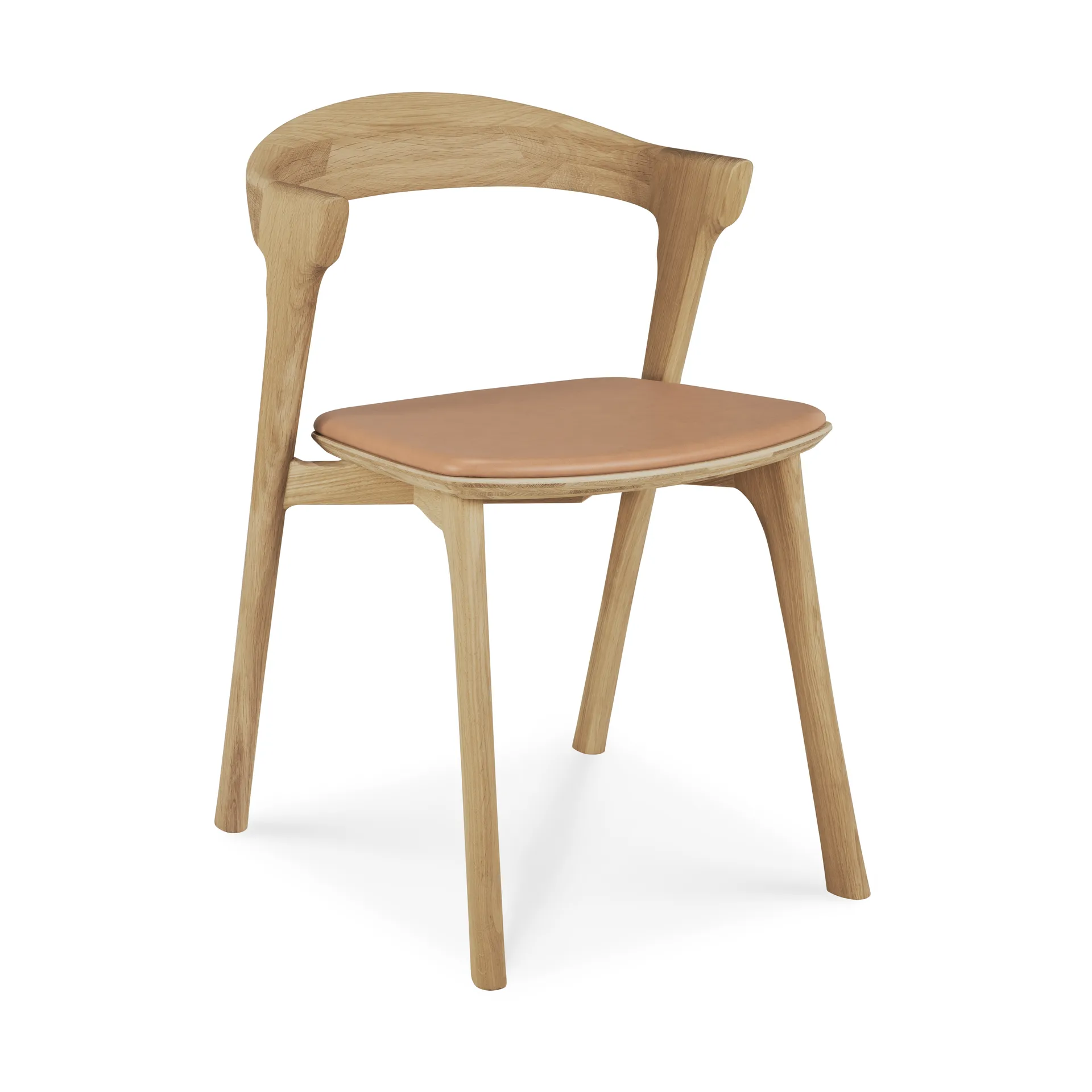 Bøg stol, Lakeret eg-læder Sienna Ethnicraft