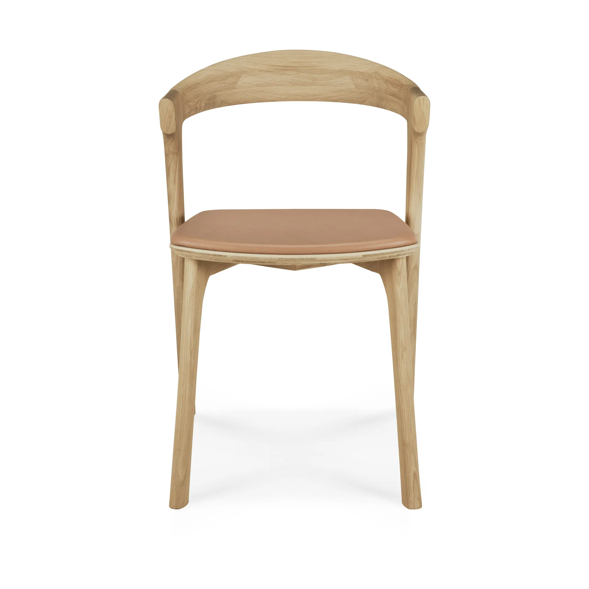 Bøg stol, Lakeret eg-læder Sienna Ethnicraft