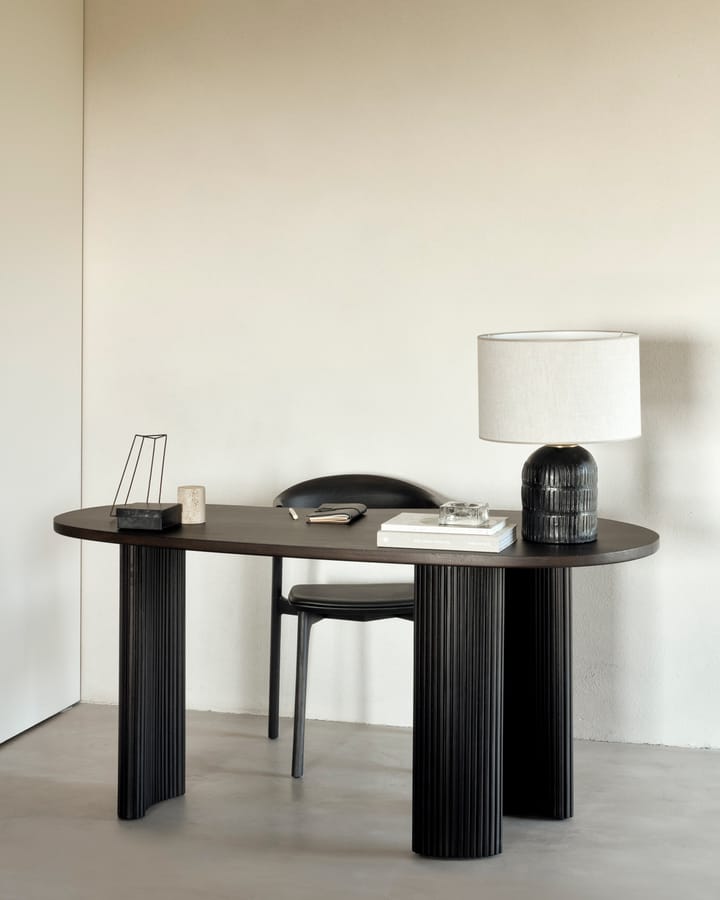 Boomerang skrivebord 160x83x76 cm, Mørkebrunt bejdset mahogni Ethnicraft