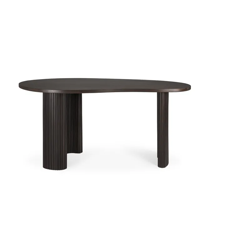 Boomerang skrivebord - Mørkebrunt bejdset mahogni, 160x83x76 cm - Ethnicraft