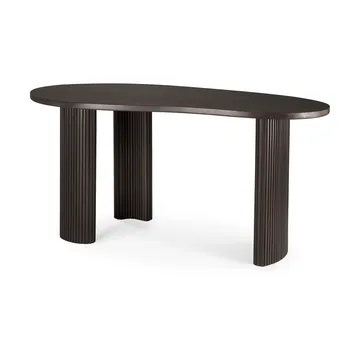Boomerang skrivebord - Mørkebrunt bejdset mahogni, 160x83x76 cm - Ethnicraft