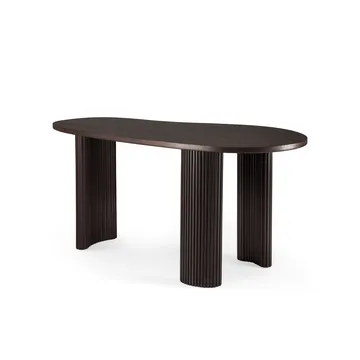 Boomerang skrivebord - Mørkebrunt bejdset mahogni, 160x83x76 cm - Ethnicraft