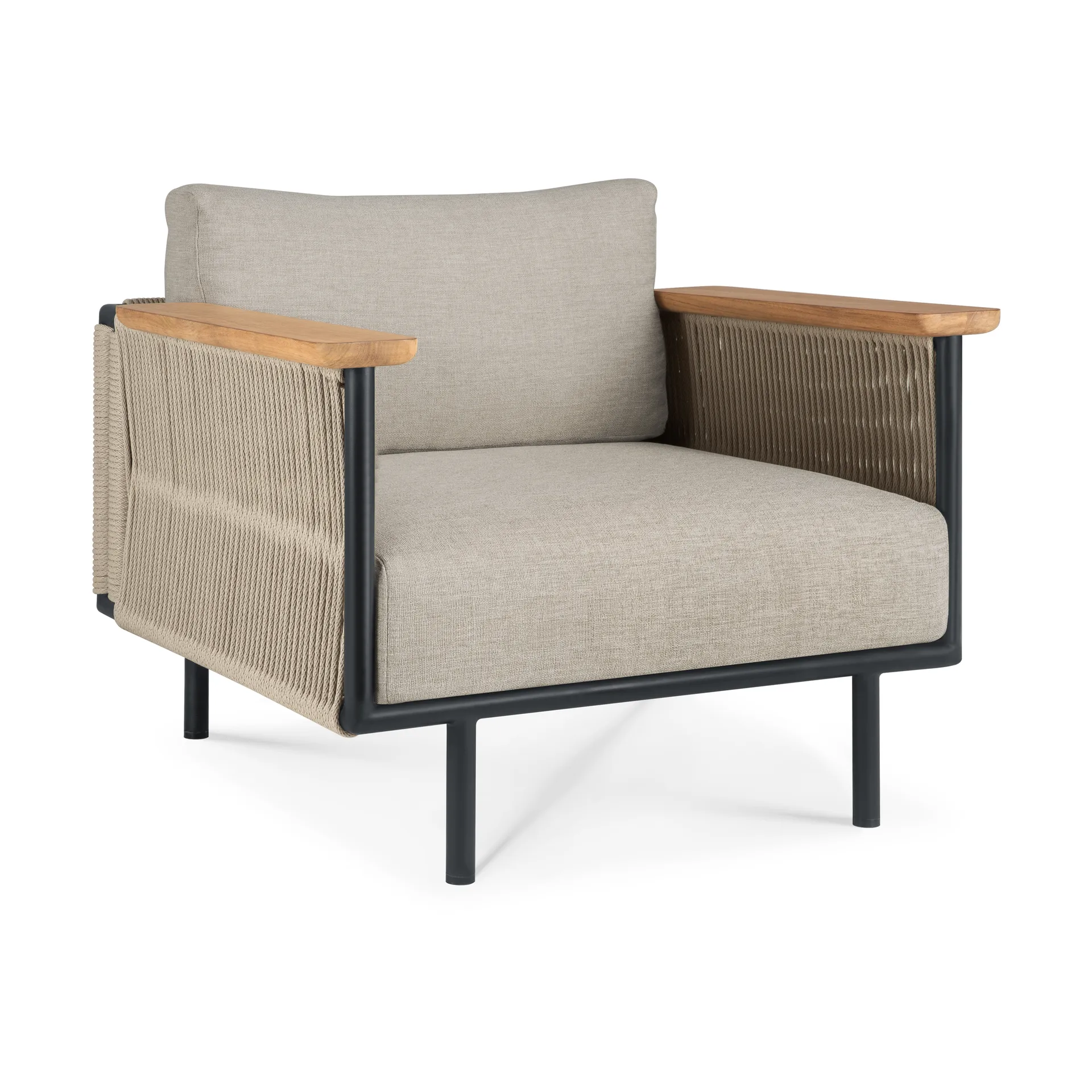 Corbey Outdoor loungestol med hynde, Aluminium black-Oyster Ethnicraft