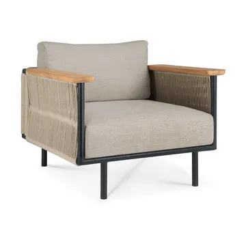 Corbey Outdoor loungestol med hynde - Aluminium black-Oyster - Ethnicraft