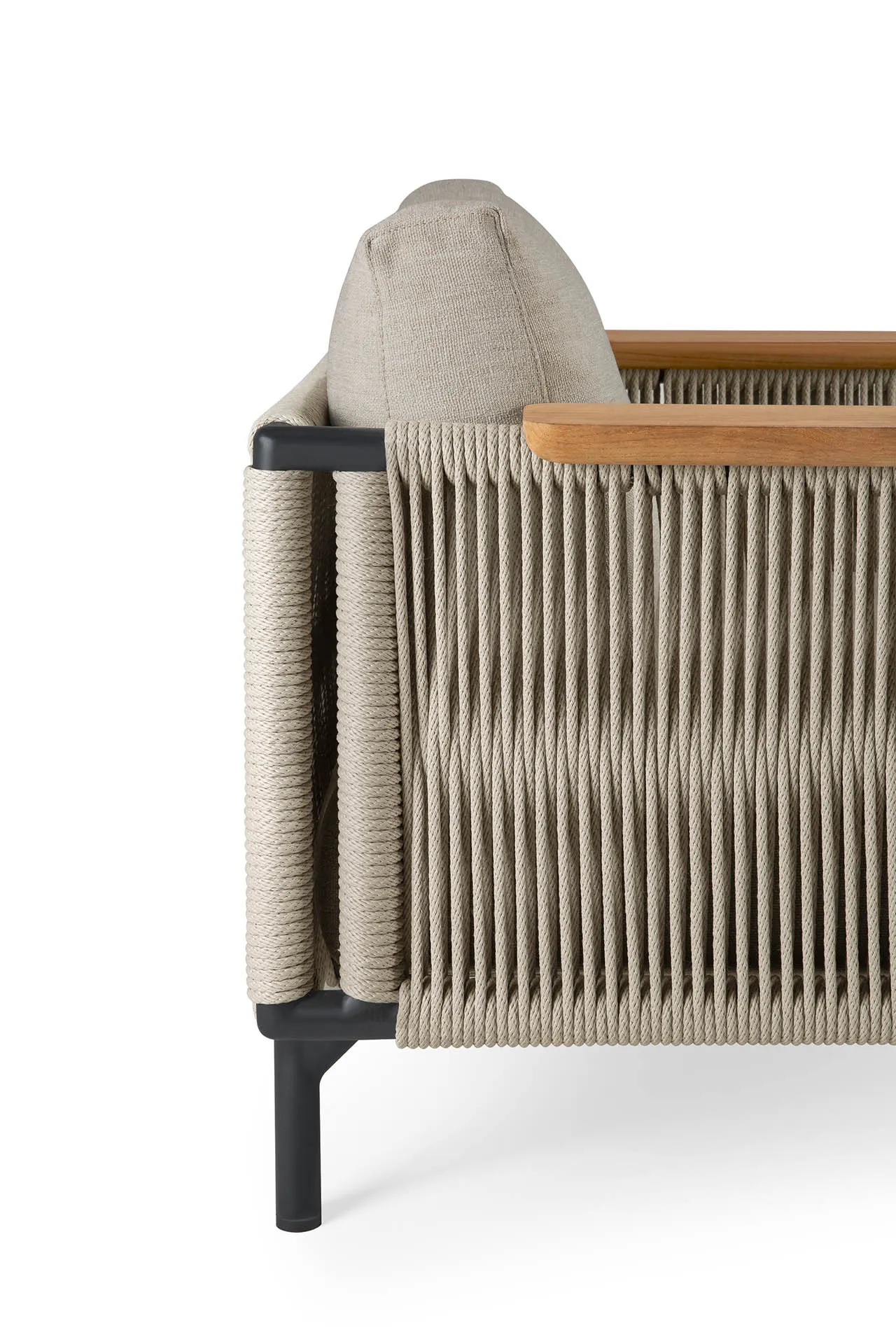 Corbey Outdoor loungestol med hynde, Aluminium black-Oyster Ethnicraft