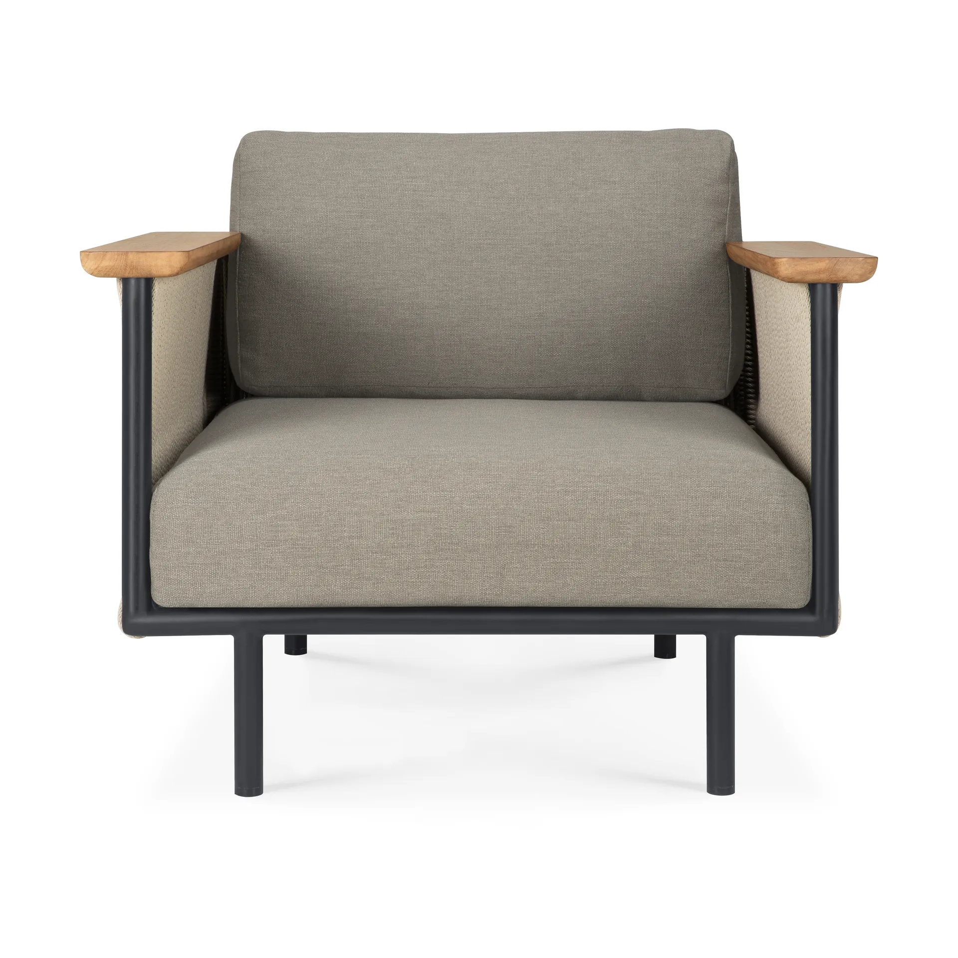 Corbey Outdoor loungestol med hynde, Aluminium black-Silt Ethnicraft