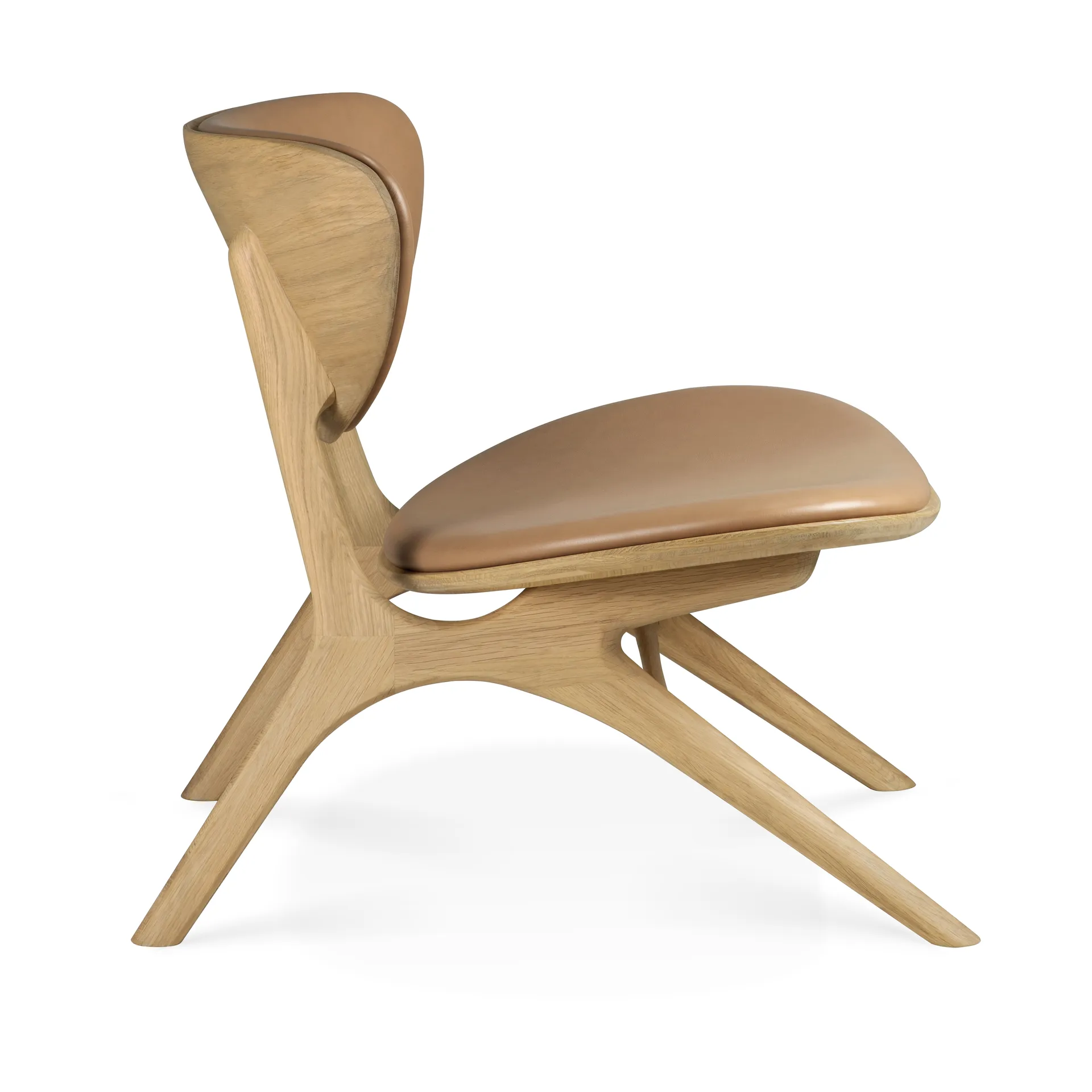 Eye loungelænestol, Lakeret eg-læder Sienna Ethnicraft