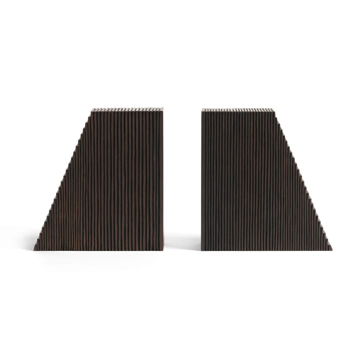 Grooves bogstøtte 2-pak - Mahogany dark brown - Ethnicraft