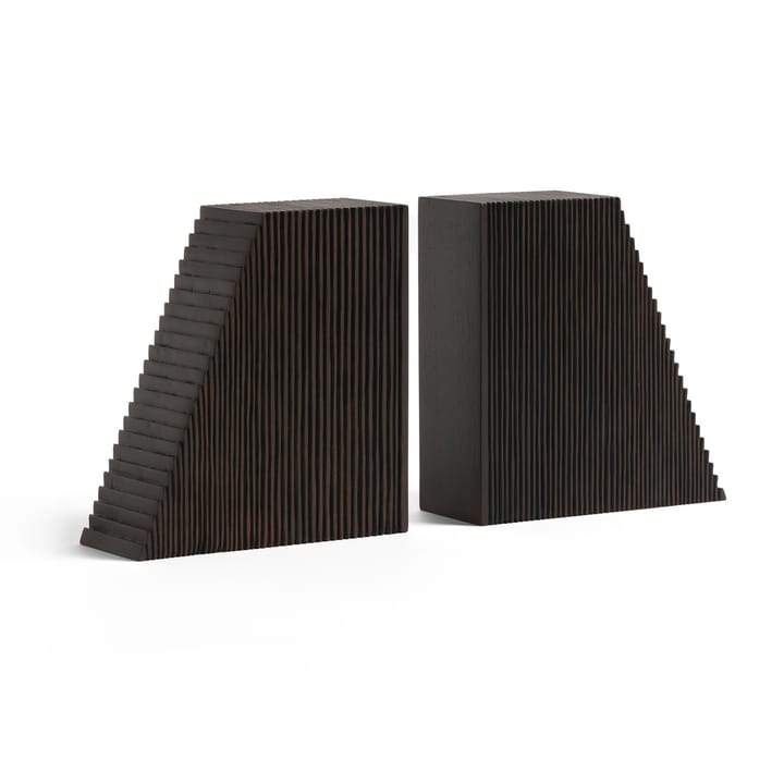 Grooves bogstøtte 2-pak, Mahogany dark brown Ethnicraft