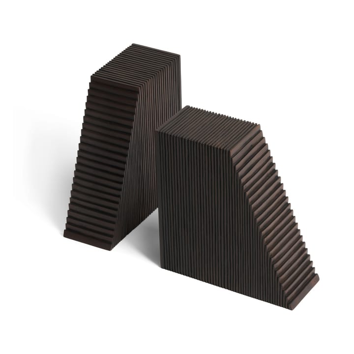 Grooves bogstøtte 2-pak, Mahogany dark brown Ethnicraft